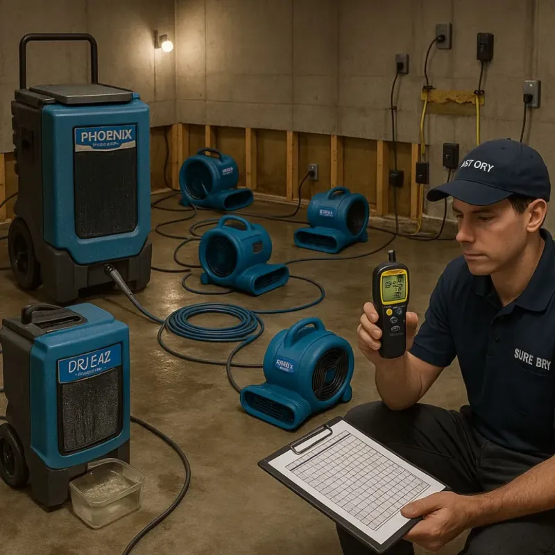 Structural Drying and Dehumidification process in Perry, OK